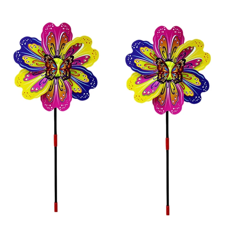 

3D бабочка цветок ветряная мельница Многоцветный Бабочка цветок ветряная мельница Красочные Ветер Spinner шланг для полива огорода, двора, деко...