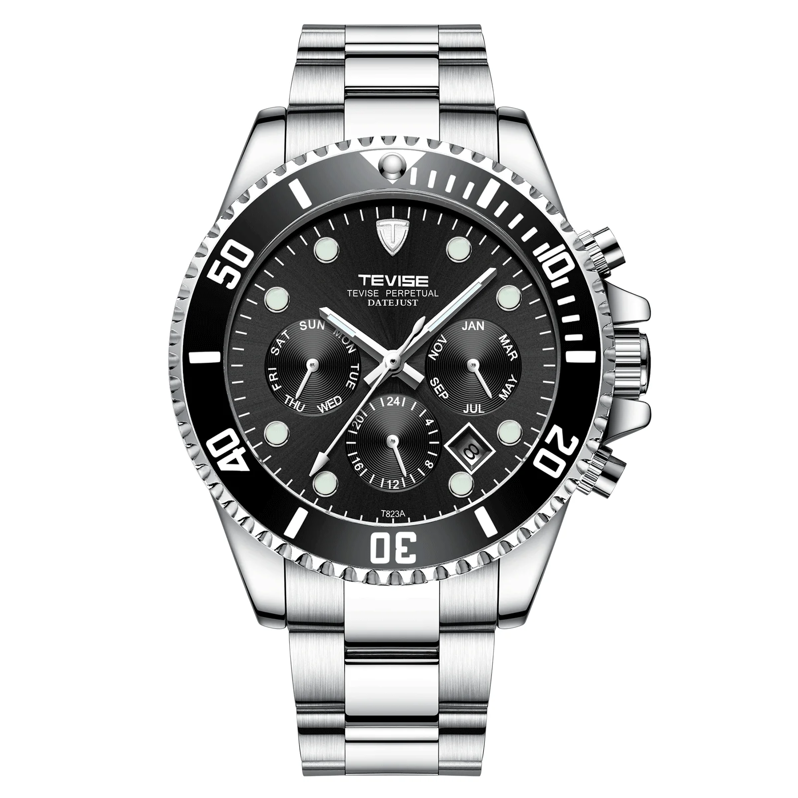 

TEVISE six-pin fashion men's watch automatic mechanical waterproof men's business watch