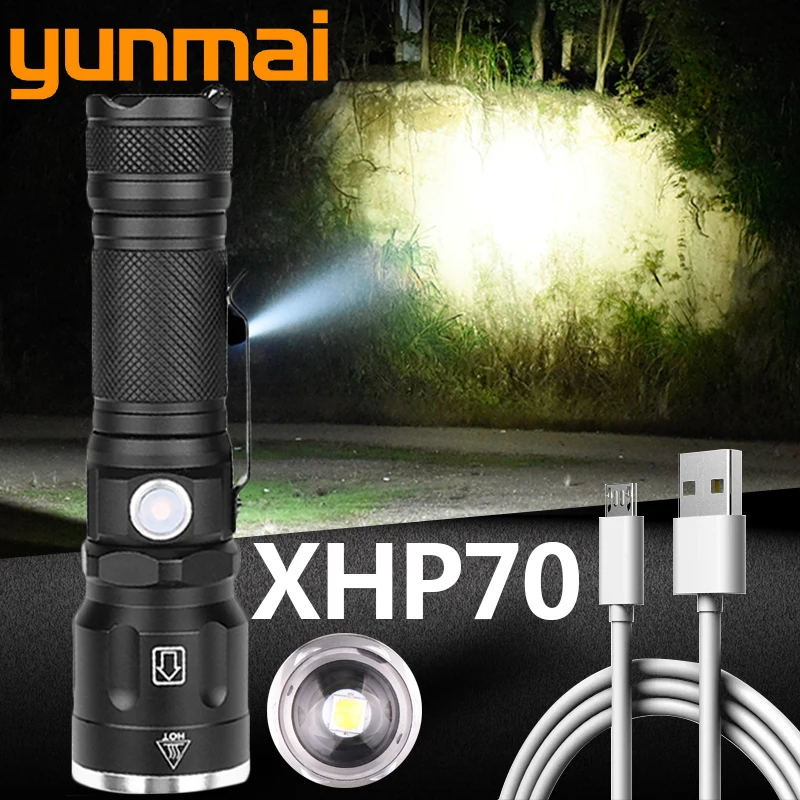 Xhp70 светодиодный вспышка светильник Мощность 26650 или 18650 перезаряжаемый
