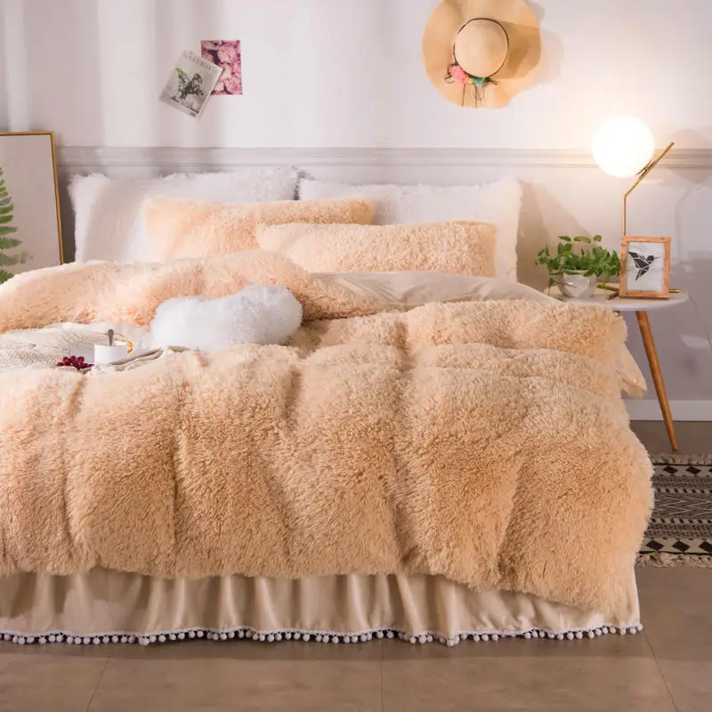 Золотой теплый белый флис зимние женские текстильные тапочки плотное постельное