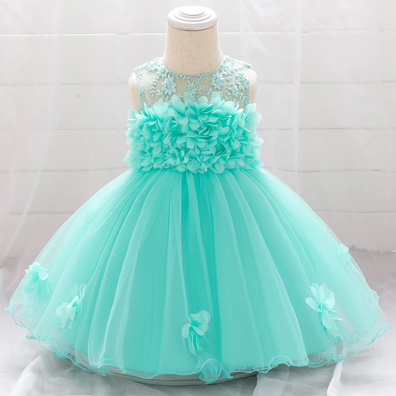 

0-24M Wedding Girls White First Lace Dress For Baby Little Girls' 1st Birthday Princess Dresses Flower Wedding Baptism Clothes