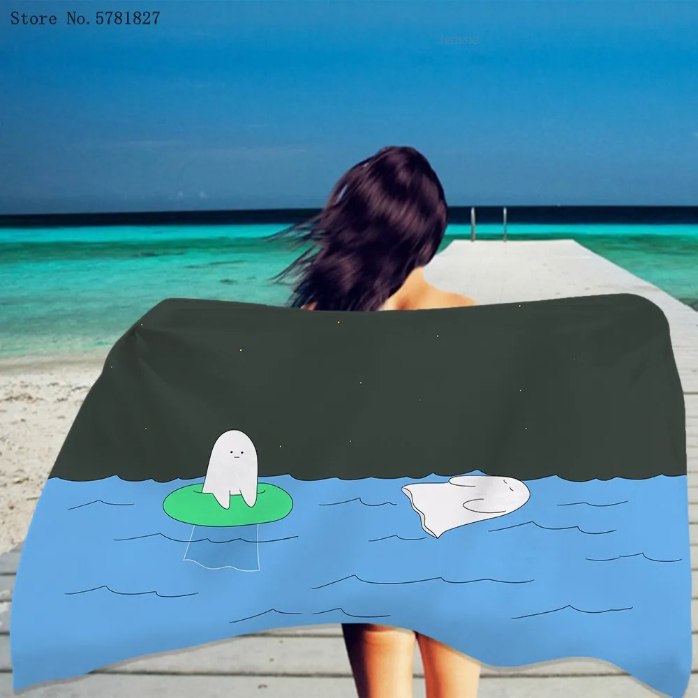 

Anime Cartoon Beach Towel Artistic Illustration Rectangular Absorbent Beach Towel Home Shower Towel Dry Towel Beach Towel