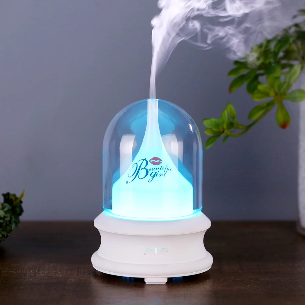 

100ml Mini Aromatherapy Ultrasonic Wave Humidifier Streamer Bottle Used Change Night Light For Family Office Gift Color