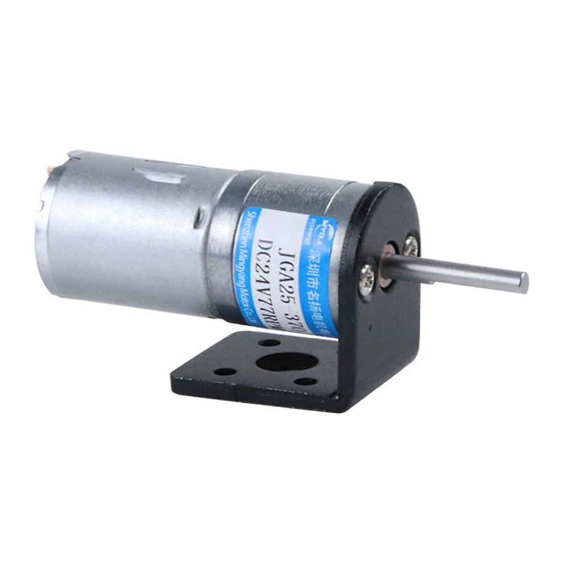 370 DC Gear Motor 24v+12v6v Long Shaft 25MM Gearbox Positive and Negative Small Low-speed DC Electric Motor with Bracket