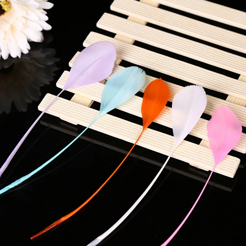 Длинные натуральные гусиные перья Высота 14 20 см для рукоделия изготовления