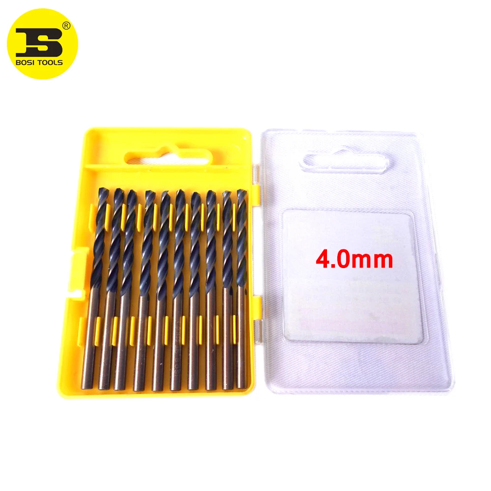10 шт., спиральные сверла для металла и стали, 4,0 мм