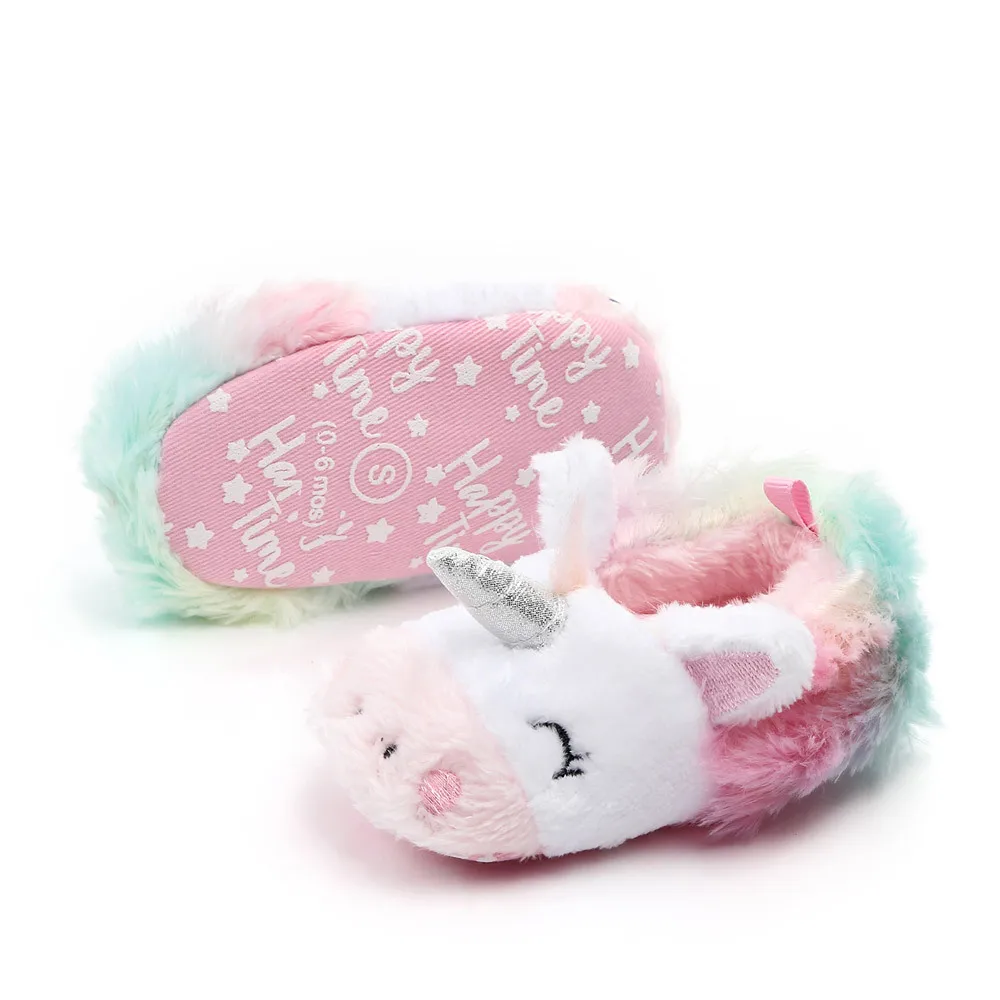 Newborn Shoes for Baby Girls Unicorn Soft Sole Infant Toddler First Walker Winter Home Footwear Barefoot Little Angel Shoe |
