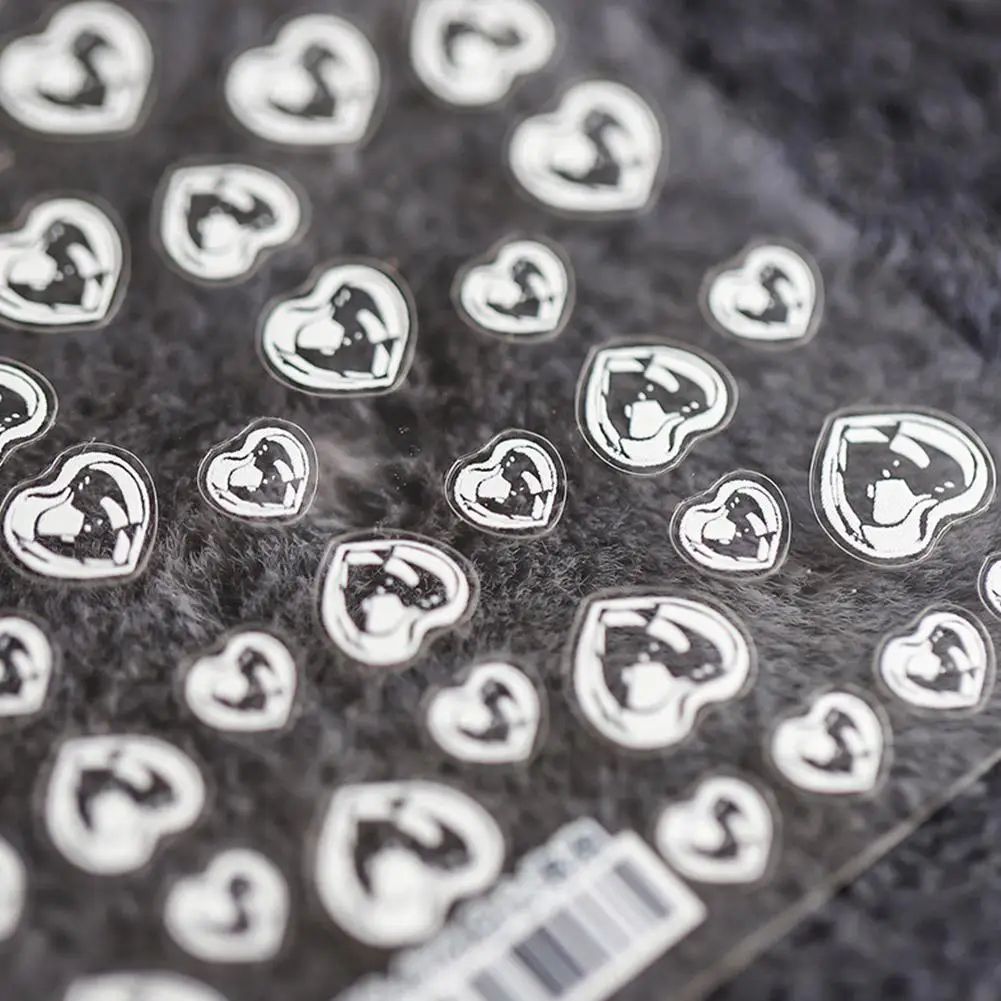 5D Embossed Nail Stickers Pro Frosted Thin Transparent Adhesive Sticker Thin Bubble Transparent I3I0