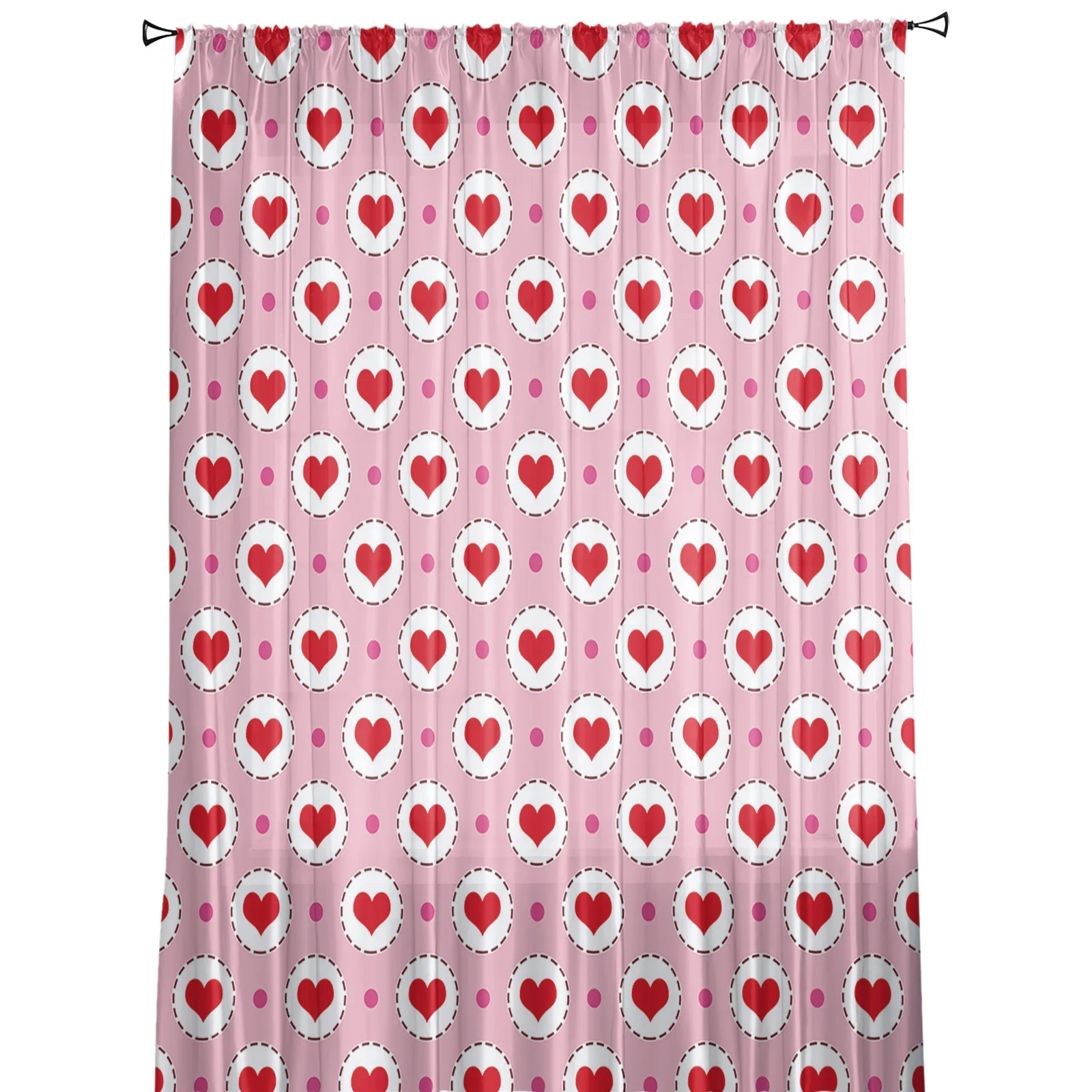 Love Circle Texture Lattice Sheer Curtains for Living Room Bedroom Tulle Window Drapes Kitchen Decoration | Дом и сад