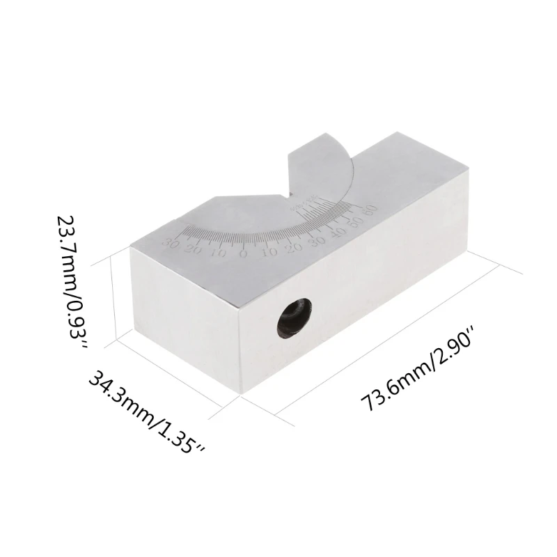 

73.6x23.7x34.3mm Toolmaker Precision Micro Adjustable Angle V Block Milling0-60