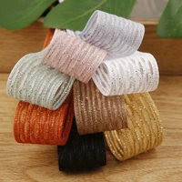 5 yards 25mm bright silk striped snow gauze ribbon for diy hairwear gift bow packaging clothes sewing accessories decoration