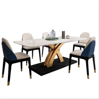 dining table and chair combination post modern minimalist household small sized rectangular dining table for 6 people