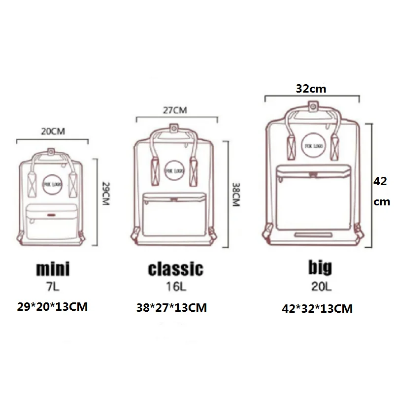 

20L student backpacks unisex outdoor dual-use shoulder bag travel backpack Oxford cloth designer school bags Kawaii handbags