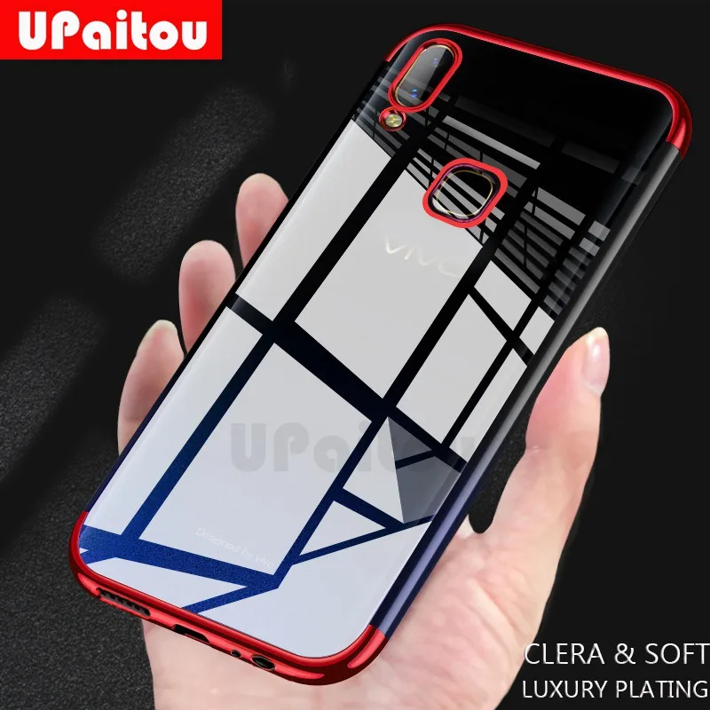 UPaitou Luxury Plating Case for VIVO V15 V11 Pro V11i V9 V7 Plus V5 Lite Z5X Z3i Z1 TPU Soft Silicone Transparent |