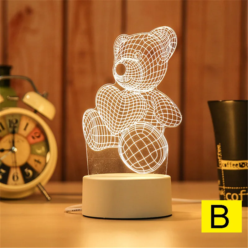 Мультфильм ночник 3D светодиодный USB мечта мягкий свет настольный ночник 2019ing - Цвет: b