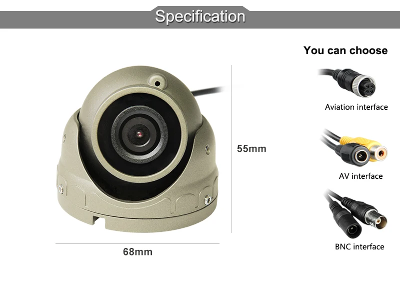 Мини-камера AHD 2.0MP ИК ночного видения для помещений PAL 3 6 мм BNC/AV/авиационная