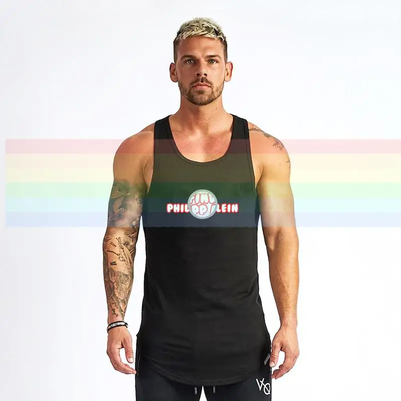 

philipp-plein Classic signature vest gym For Men Printed vest Couples vest lovers Cotton Tees Amazing Short Sleeve Tops N017