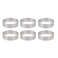 quality circular stainless steel porous tart ring bottom tower pie cake mould baking toolsheat resistant perforated cake mousse