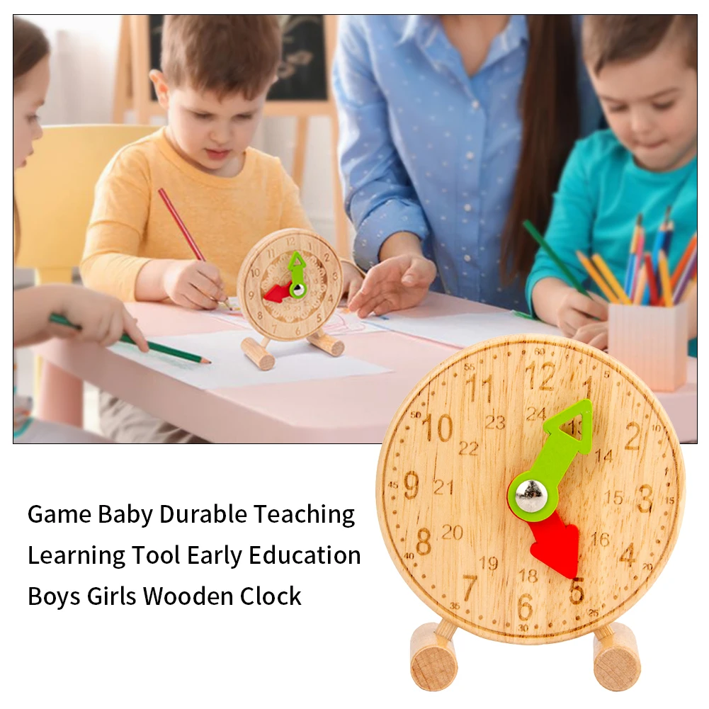 

Игровой обучающий инструмент, деревянные часы для раннего развития, твердый подарок для ребенка, обучение для малыша, прочный студенческий ...