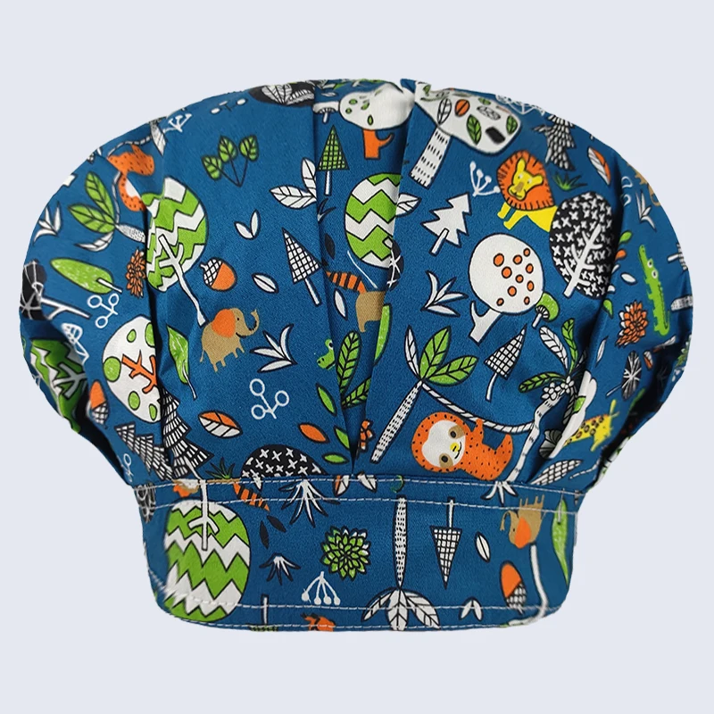 

Cartoon Operating Room hats Adjustable scrubs cap Pet Grooming Clinic Doctor Cap Printing nursing caps Medical Bouffant cap