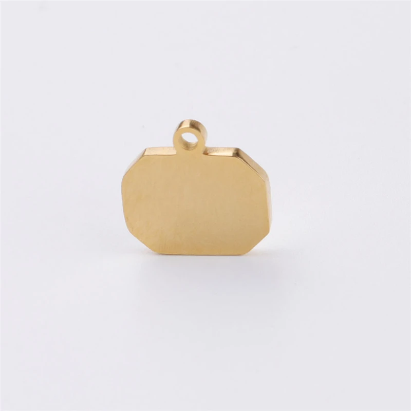 

5PCS/lot Stainless Steel Chamfered Square Tag Pendant Geometric Handbag Charms for Jewelry DIY Making Pendant Accessories