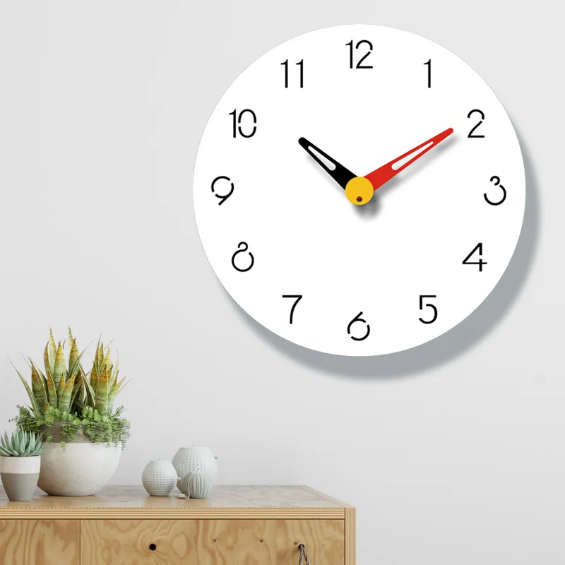 Цифровые настенные часы с цифрами 12 дюймов бесшумные в скандинавском стиле