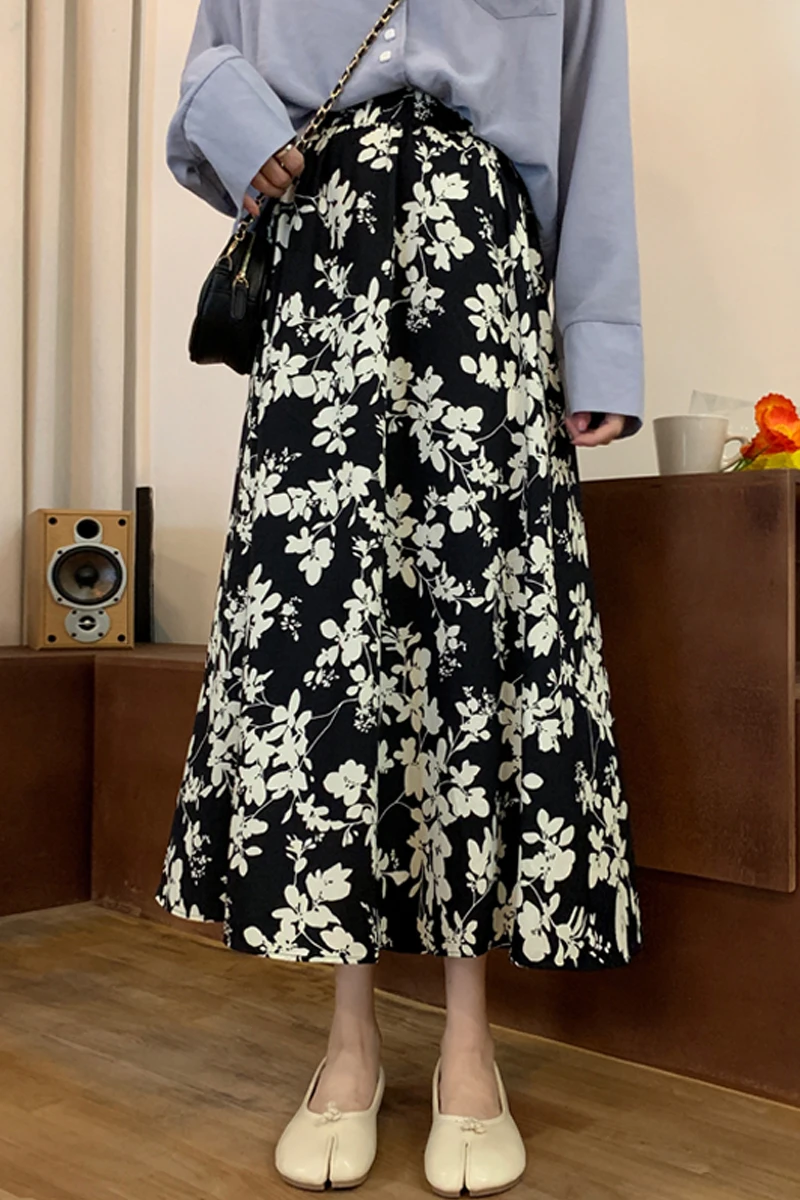 

print skirts chiffon skirt woman