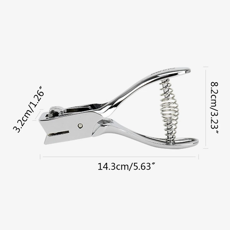 

OOTDTY Metal Single Oval Hole Puncher Hand Held Paper Punch Cut Plier for Scrapbooking Border School Office Supplies