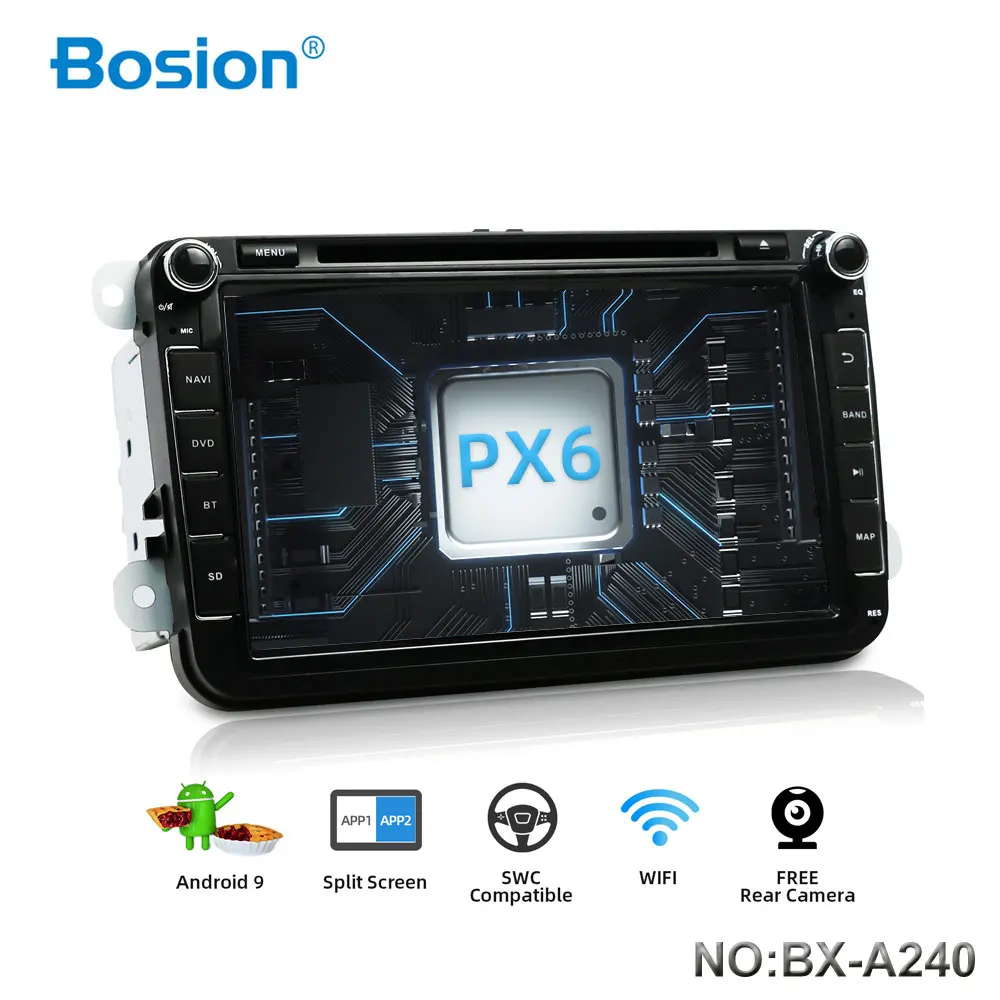 Android 9 автомобильный dvd-плеер gps навигация автомобильная радио для Volkswag/Golf/Tiguan/Skoda/Seat/Altea/Skoda Wifi Bluetooth Камера заднего вида PX6