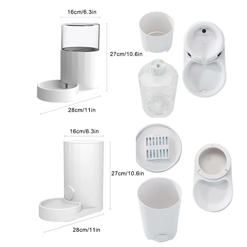 

2.5L Pet Cat Feeder Automatic Water And Food Bowl Dispenser Bottle Auto Anti Slip For Cats Puppy Dogs Feeding Drinking Dla Kota