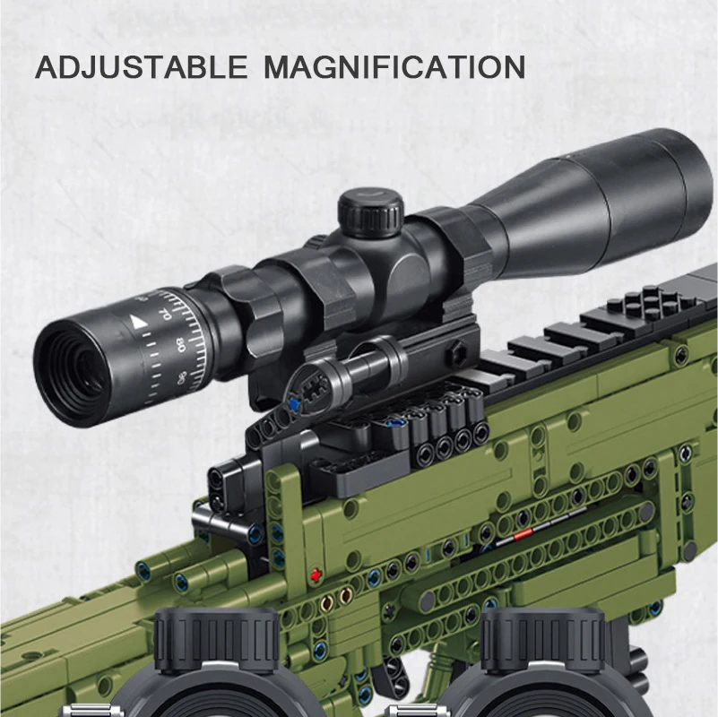 Строительные блоки SWAT лего Technic Creator военный WW2 оружие AWM снайперские модели