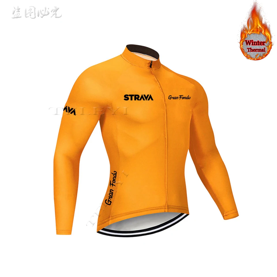 Зимняя термо флисовая велосипедная Джерси STRAVA Спортивная одежда для верховой езды mtb велосипед зимняя велосипедная одежда мужская Профессиональная командная майка - Цвет: 13