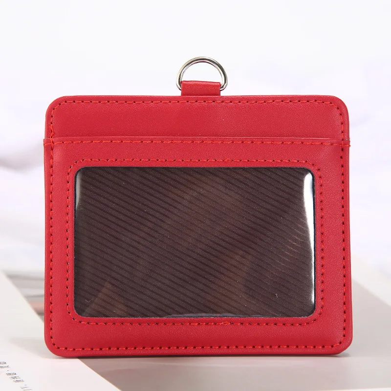 

Leather material double card sleeve ID Badge Case Bank Credit Clip Accessories Holder work card set luxury card holder