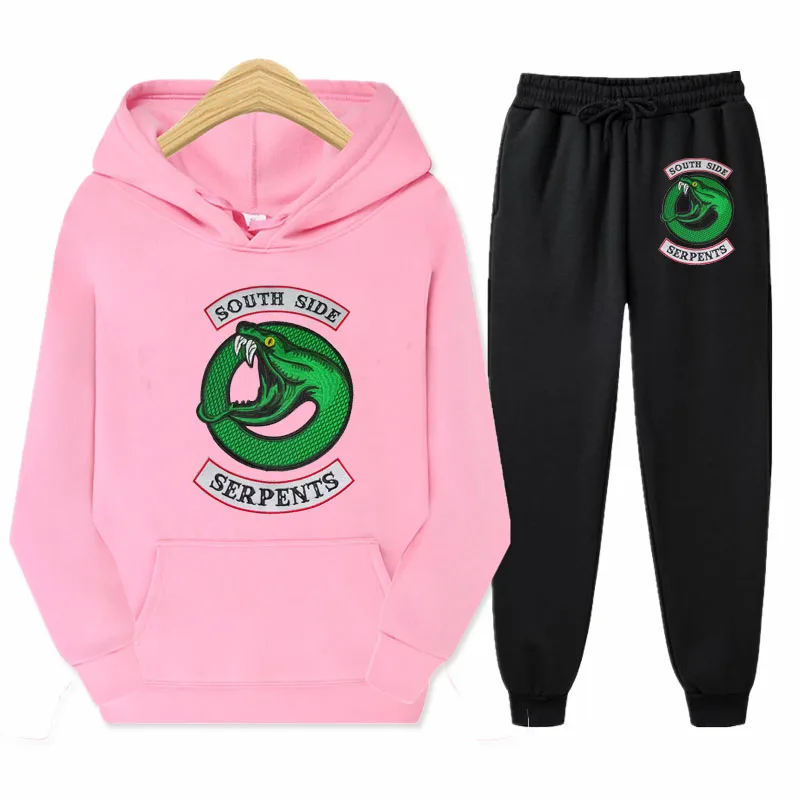 

Animal alphabet pattern printing sports hooded sweater + casual trousers spring, autumn and winter men's and women's suit S-3XL