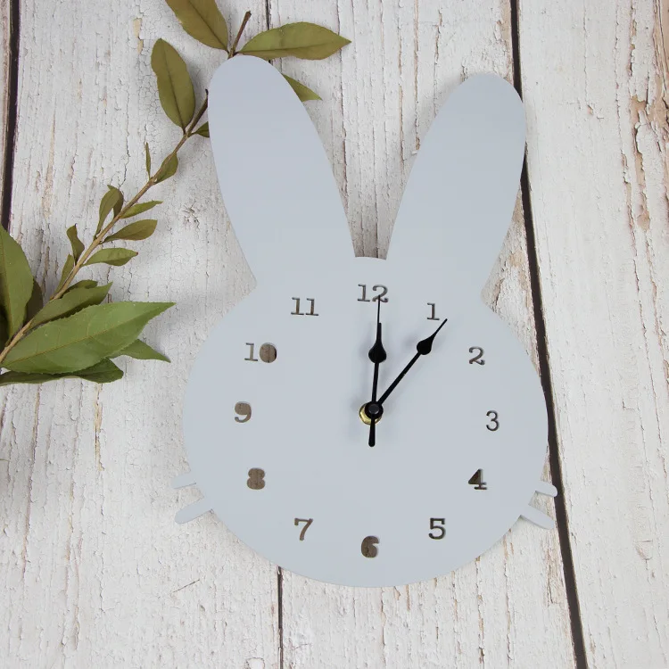 Настенные часы в скандинавском стиле с изображением кролика нейтральные