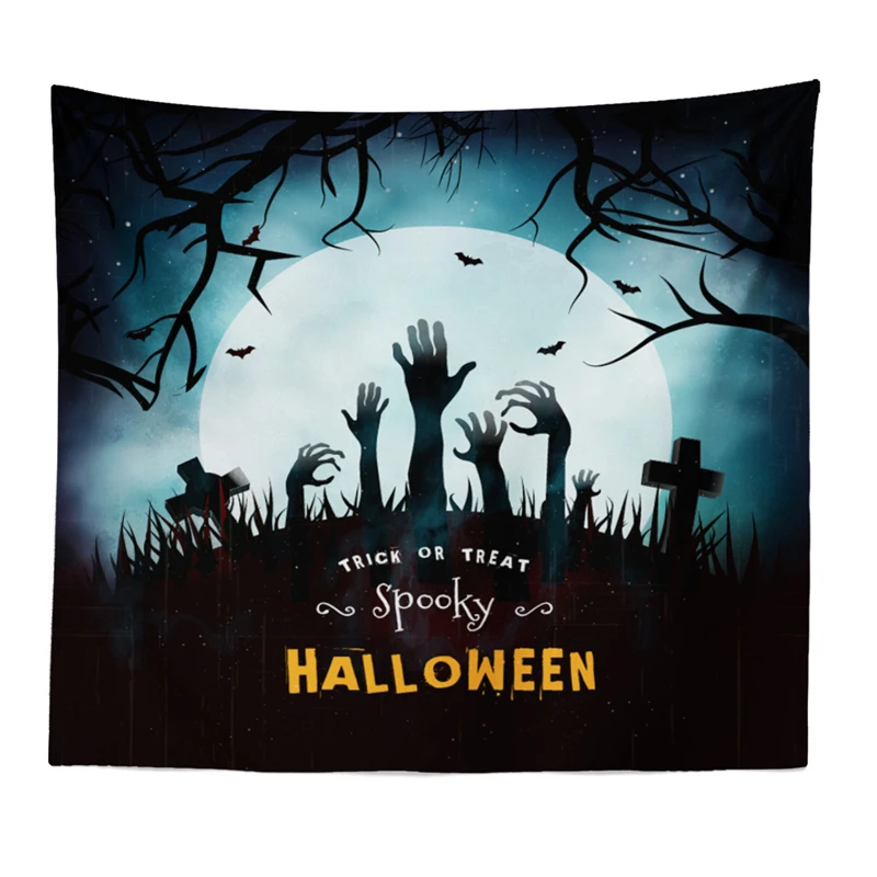 И надписью &quotHappy Halloween&quot Веселая ведьмочка гобелен с изображением тыквы