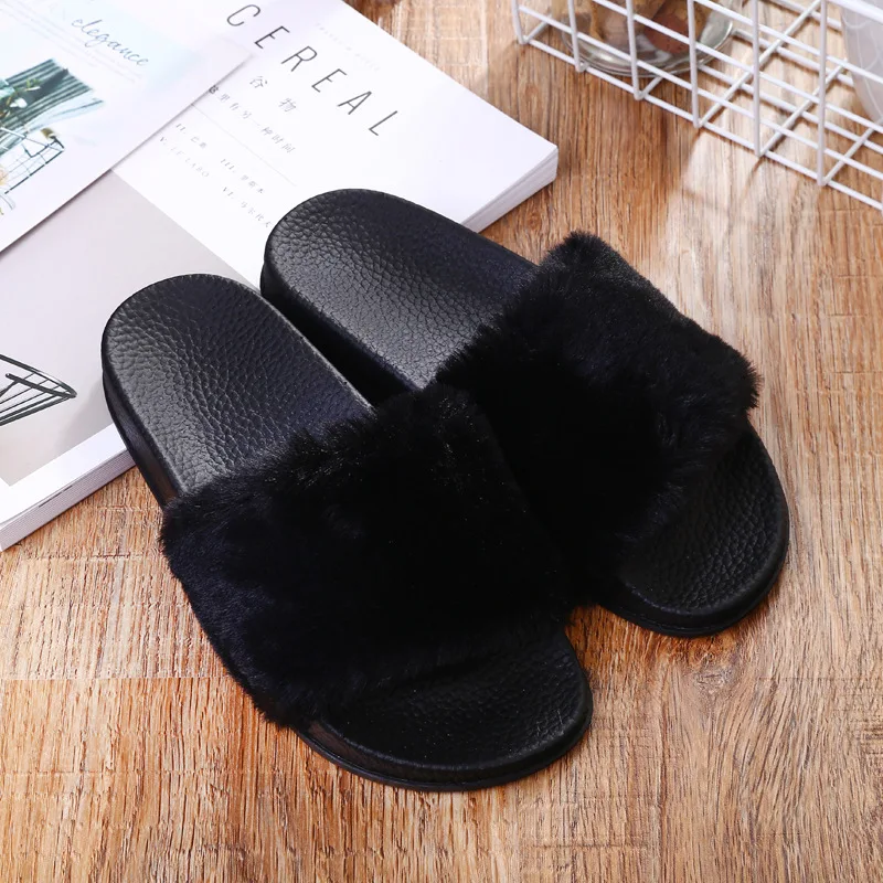 Women Shoes Autumn Winter Women Slippers Bedroom Female Plush Slippers Warm Fur Flat Soft Ladies Footwear Fashion Shoes Indoor