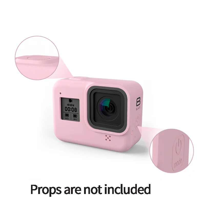 Мягкий силиконовый чехол для Gopro Hero 8 защитный аксессуары экшн-камеры (розовый) |