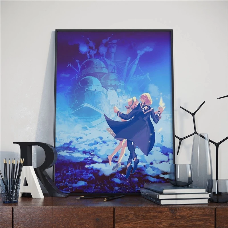 

Canvas Picture Home Decor Modern Howl's Moving Castle Painting Wall Art Prints Anime Movie Poster Modular Living Room No Frame