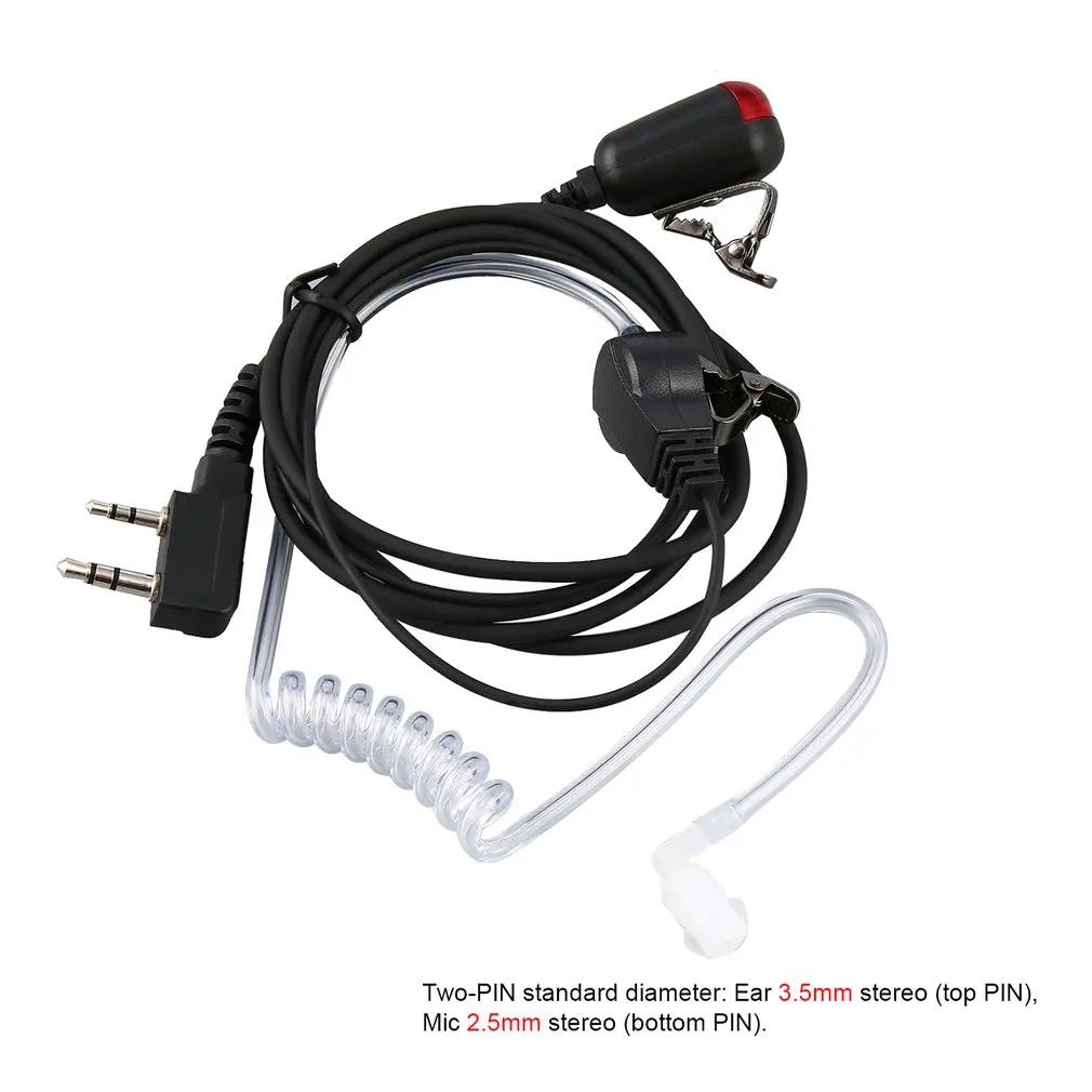 

2 PIN Mic PTT Covert Acoustic Tube In-ear Earpiece for Kenwood uv 5r 888s Walkie Talkie C2275A Earphone Headset Dropship