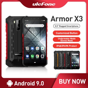 ulefone armor x3 rugged smartphone ip68ip69k android 9 0 5 5 189 2gb 32gb 5000mah face unlock rugged cell phone mobile phone free global shipping