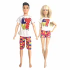 NK 2 шт.компл., платье для кукол, модная модель, рубашка, штаны для Барби, аксессуары для кукол, одежда для мальчиков и девочек, игрушка для куклы Кена