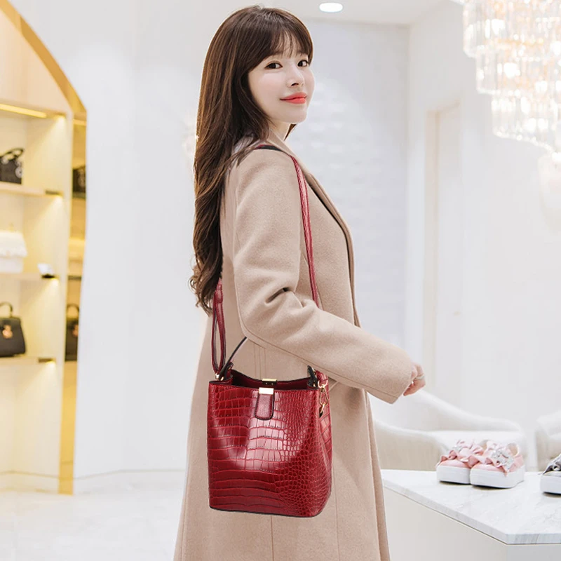 Новые простые женские сумки модная искусственная крокодиловая кожа узор дамская