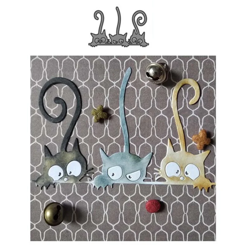 Новинка 2019 металлические штампы из углеродистой стали с изображением трех кошек