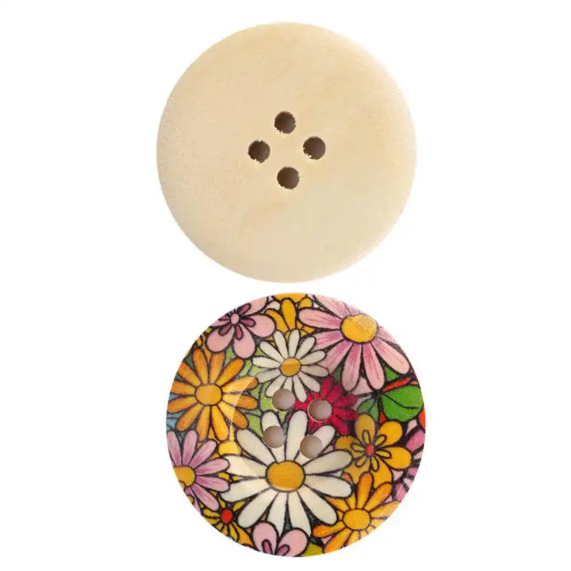 Широкий Двусторонняя детская Hand Made материалы деревянные пуговицы кнопки Цвет
