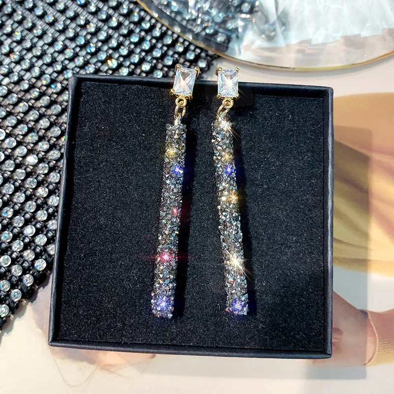 Новый список игл высокого качества чистая красная длинная темпераментная серьга