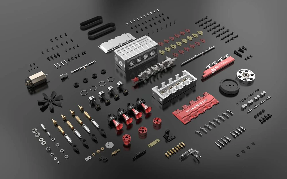 

TOYAN FS-L400 14cc Inline 4 Cylinder Four-stroke Water-cooled Nitro Engine Model for 1/8 1/10 RC Car Ship Airplane