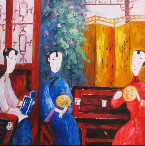 Китайский стиль большой размер стол Дерево гостиная интерьер ресторана картина