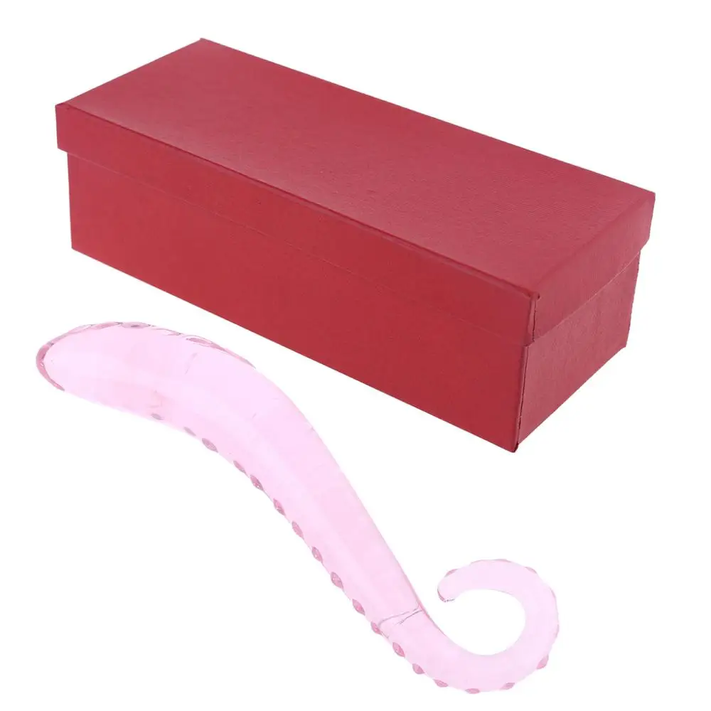 Анальная пробка в форме гиппокампа Розовый стеклянный фаллоимитатор пенис