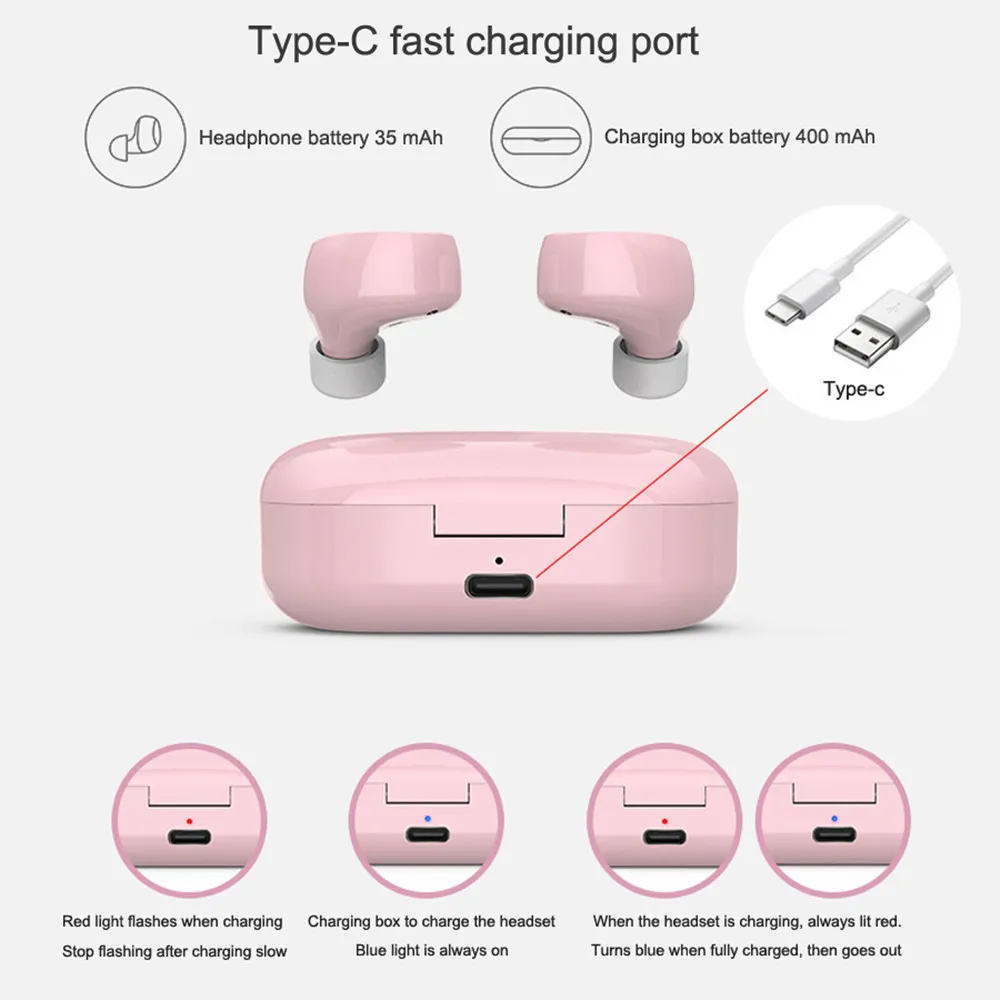 Беспроводные наушники Bluetooth HiFi гарнитура Lady Macaron TWS Touch Handsfree стереонаушники с